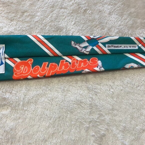 ORIGINAL Ralph Marlin Vintage 1990's CFL Miami Dolphins Tie - Picture 5 of 7